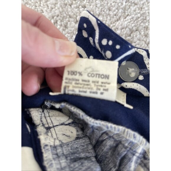 Malia Honolulu Vintage Maxi Dress Floral Open Back Sleeveless 10 1960s-70s Blue - Picture 6 of 11